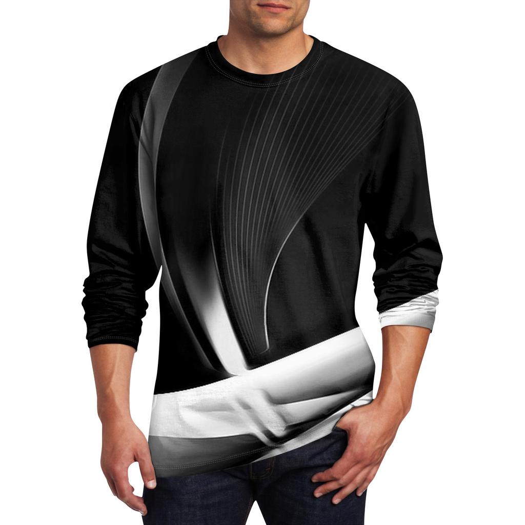 Men's T Shirt O-Neck Clothing Apparel Outdoor Long Sleeve Print Fashion Designer Vintage