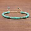 Bohemian Natural Turquoise Beaded Bracelet with Adjustable Design