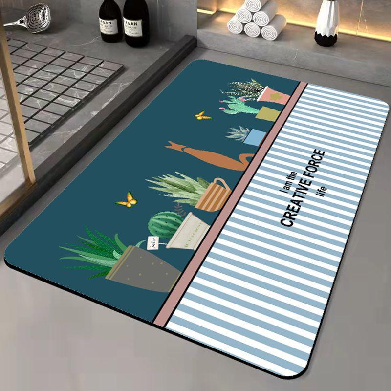 Коврик для пола из диатомовой грязи, впитывающий нескользящий коврик, бытовой коврик для двери, быстросохнущий коврик для туалета, ванной комнаты, душа, коврик для пола