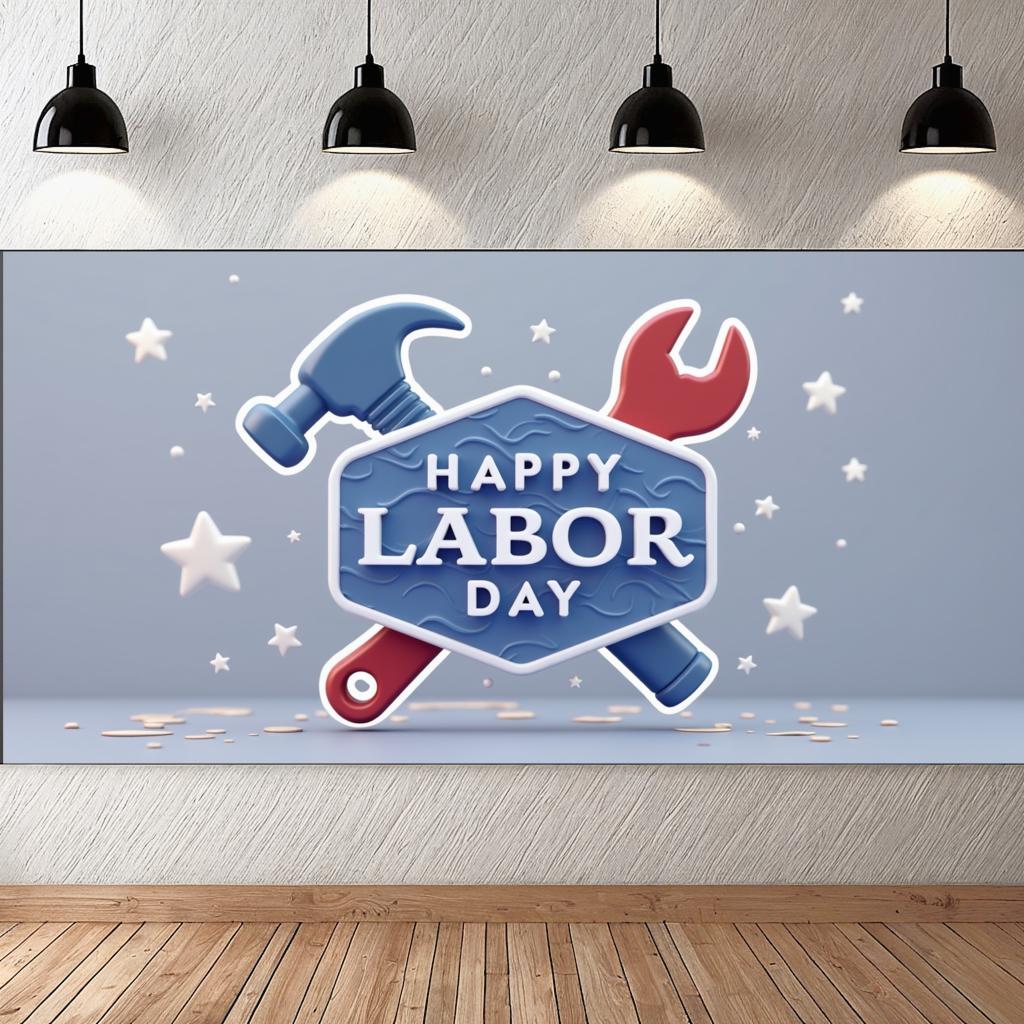 Workers Celebration Colorful Theme Tool Theme Banner Labor Day Banner for Parade Event Community Event Worker Appreciation