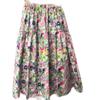 Qooth Ретро Женская Юбка А-силуэта с Цветочным Принтом Широкий Подол Миди Длина Эластичная Талия Повседневная Юбка QT2637