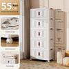 Movable Bedroom & Living Room Storage Cabinet: Folding Wardrobe & Plastic Organizer Shelving Unit