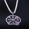 Компас викинга, скандинавское ожерелье-амулет с рунами, мужская подвеска, трезубец, шлем трепета, Vegvisir, скандинавское ожерелье, ювелирные изделия, подарки