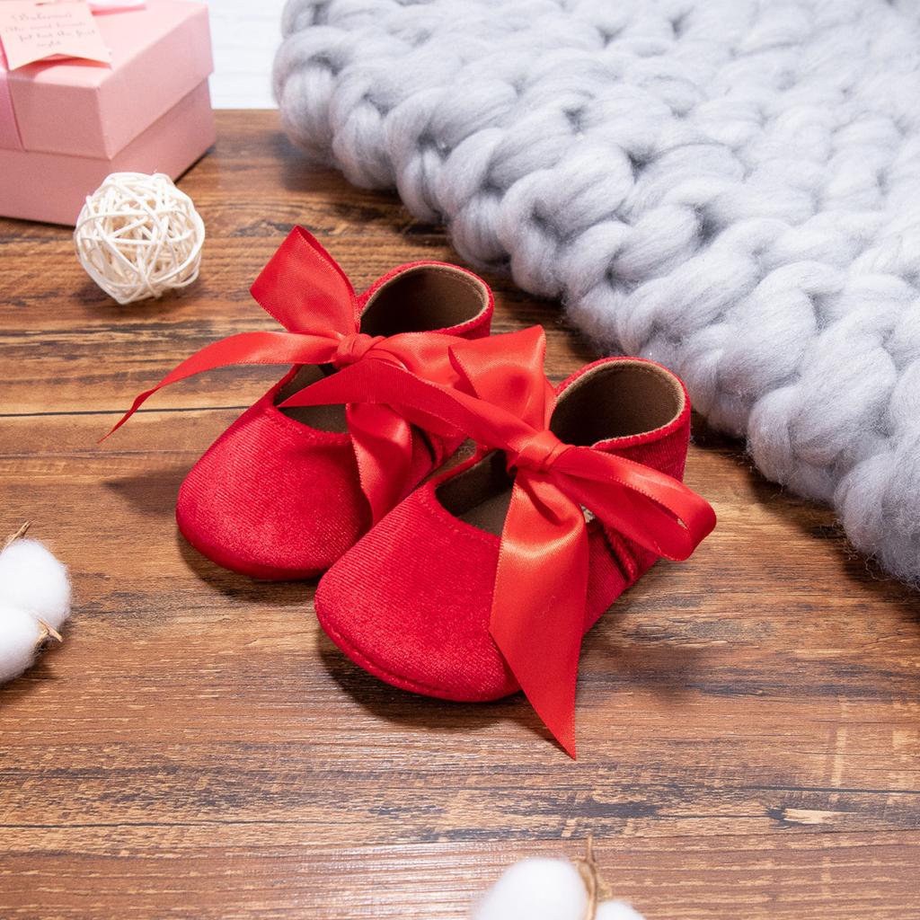 Velvet Ribbon Baby Shoes Princess Shoes Soft Sole Non Slip Walking Shoes Baby Shoes