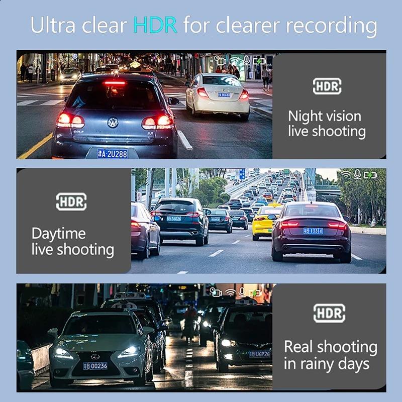 New 1080P Car Driving Recorder 3-channel Video Recorder Rear View Camera Car DVR Car Black Box Accessories High-definition Reversing Video