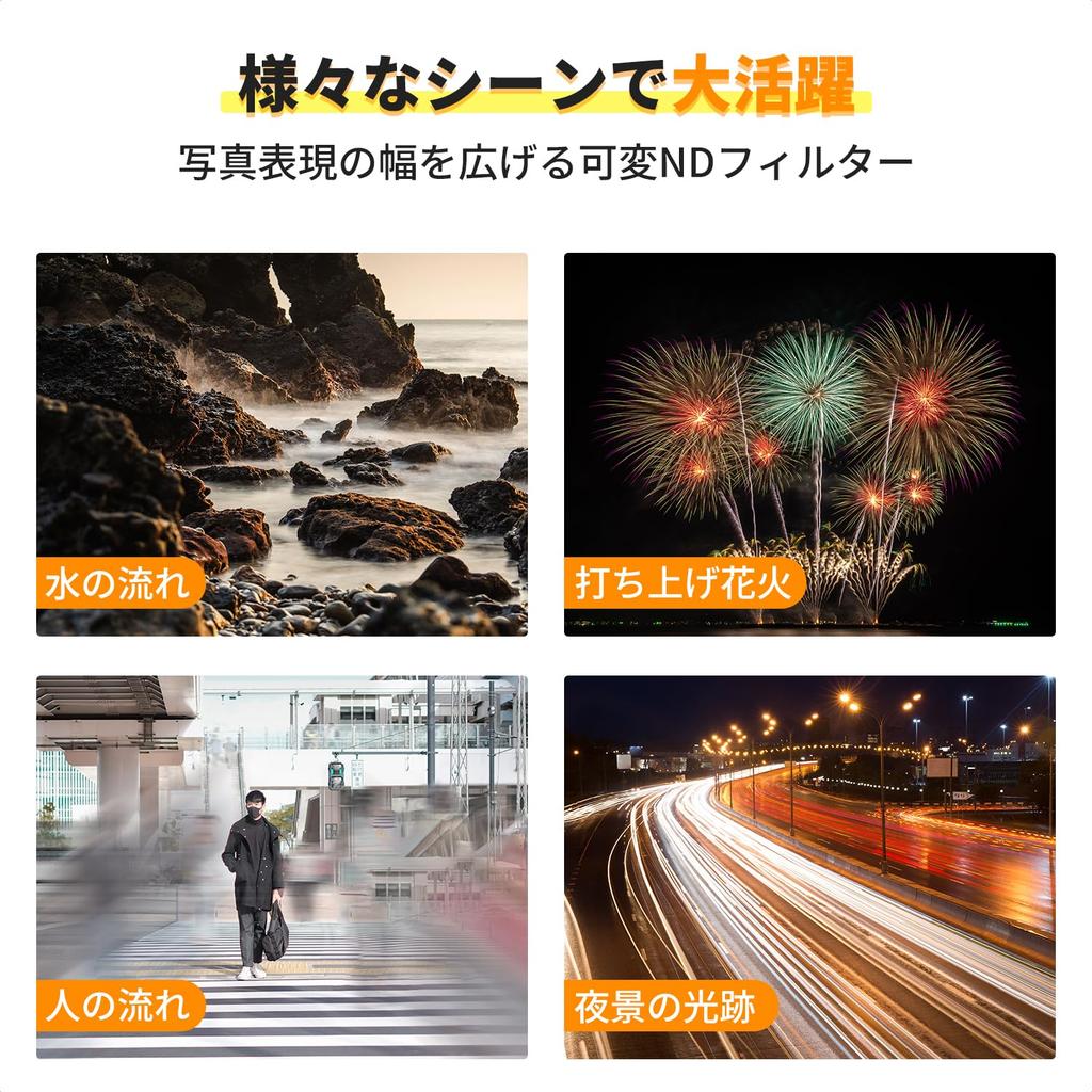 Concept 52mm Variable ND Filter Japanese AGC Optical Glass HD Super Resolution Low Reflectance Stepless Adjustment 28 Layer Nano Coating Water Stain