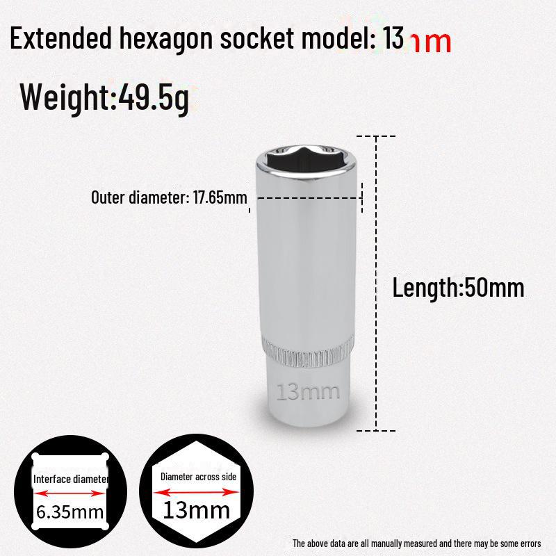 Шестигранный торцевой ключ Xiaofei 1/4", короткая головка 6,3 мм из хром-ванадиевой стали