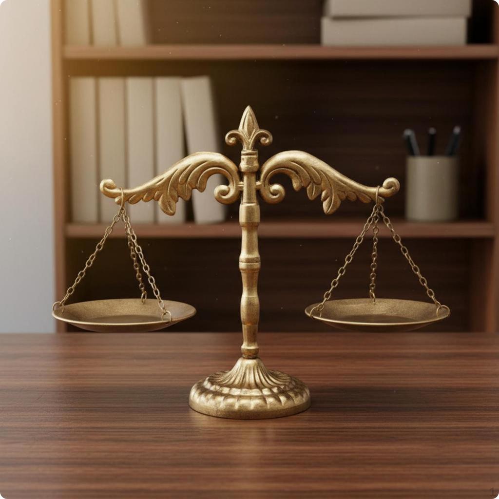 Nordic Style Decorative Scale Desk Display Balance Statue for Legal Professionals, Study, Office,