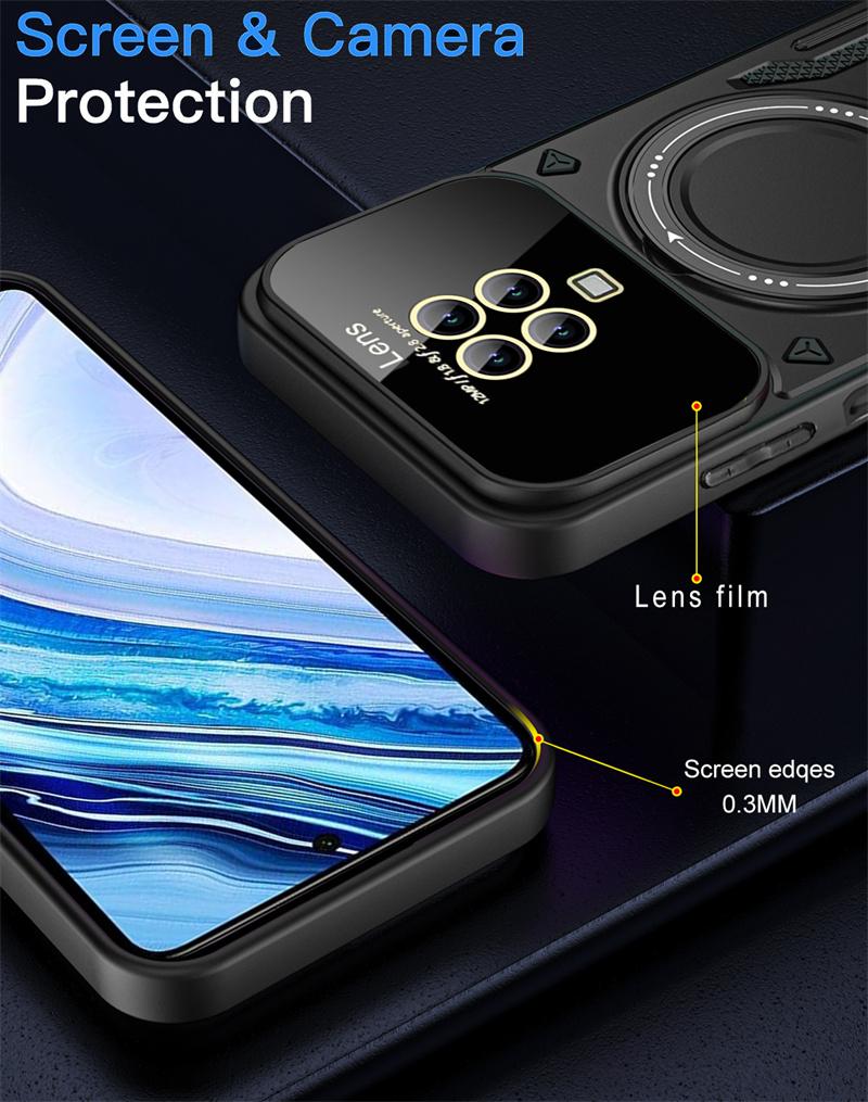 For Xiaomi Redmi Note 9 Pro Case Car Magnetic Holder Armor Cover for Xiaomi Redmi Note 9S Note9 9Pro Camera Protection Coque
