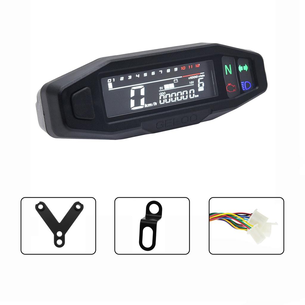 Car Accessories - Newest Motorcycle Speedometer Oil Gauge Tachometer Universal Digital Meters Instrument Cluster Turn Signal Light Indicator