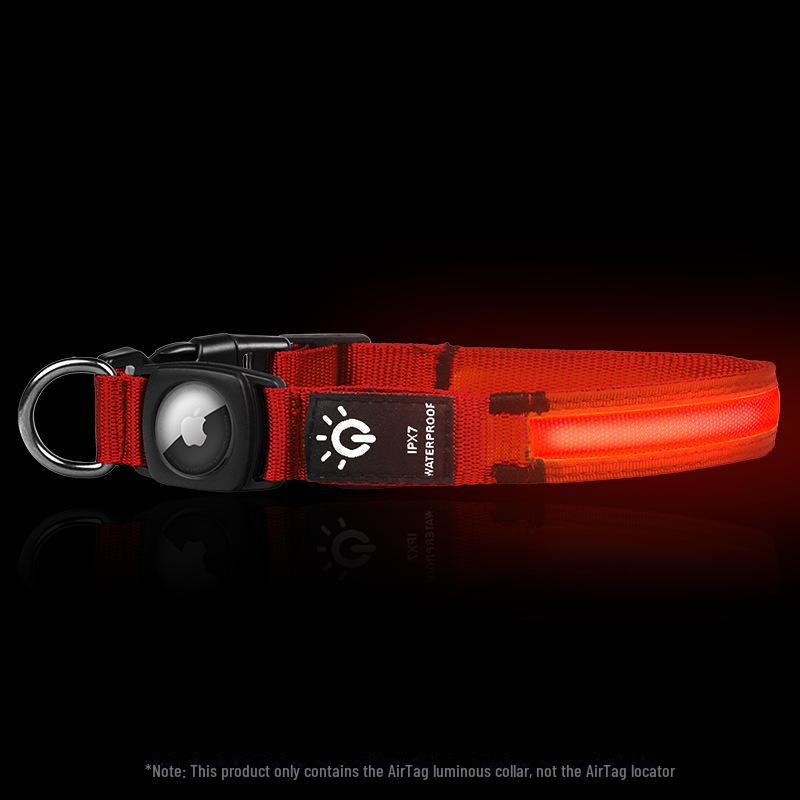 Водонепроницаемый светодиодный ошейник для домашних животных: Трекер AirTag и защитный чехол с подсветкой и возможностью зарядки через USB