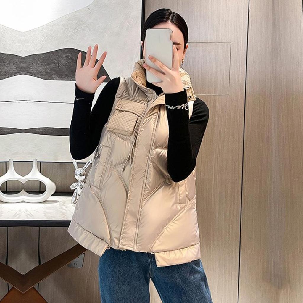 Женская осенне-зимняя утепленная новая верхняя одежда, жилет с хлопковой подкладкой, воротник-стойка, куртка без рукавов, пальто, жилет