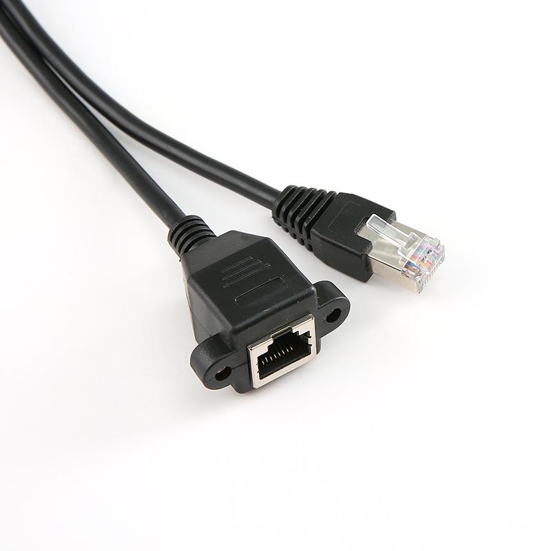 Удлинительный кабель Ethernet RJ45 30 см, папа-мама, с отверстиями для винтов для надежной установки