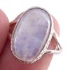 Natural Rainbow Moon Stone Gemstone Handmade 925 Sterling Silver Ring S.7 V3Z05