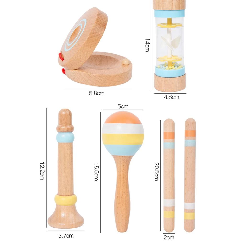 Wooden Musical Instrument Montessori Music Set Baby Children Percussion Instrument Toy Early Educational Knocking Toys for Kids