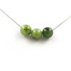 Stones and Minerals. 3 Jade 8mm Pearl Necklace Stainless Steel Chain.