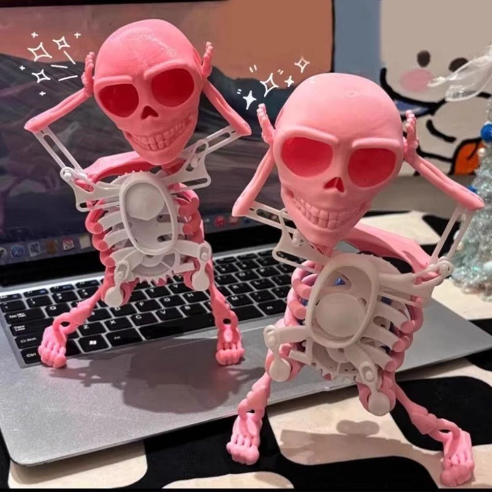Simulation Wind-up Dancing Skeleton Toy Plastic Spring Clockwork Toy  Desktop Ornament