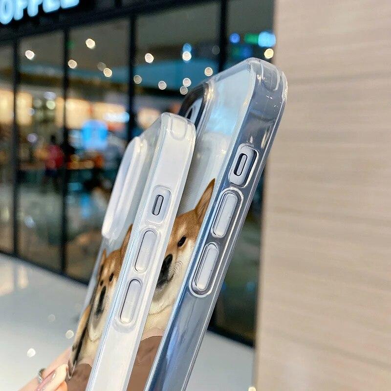 Прозрачный чехол для телефона с милой собакой 3 в 1 для iPhone 14 Pro Max, чехол для iPhone 13 15 12 11 Pro Max XR XS 7 8 Plus SE, мягкий чехол с рисунком кота