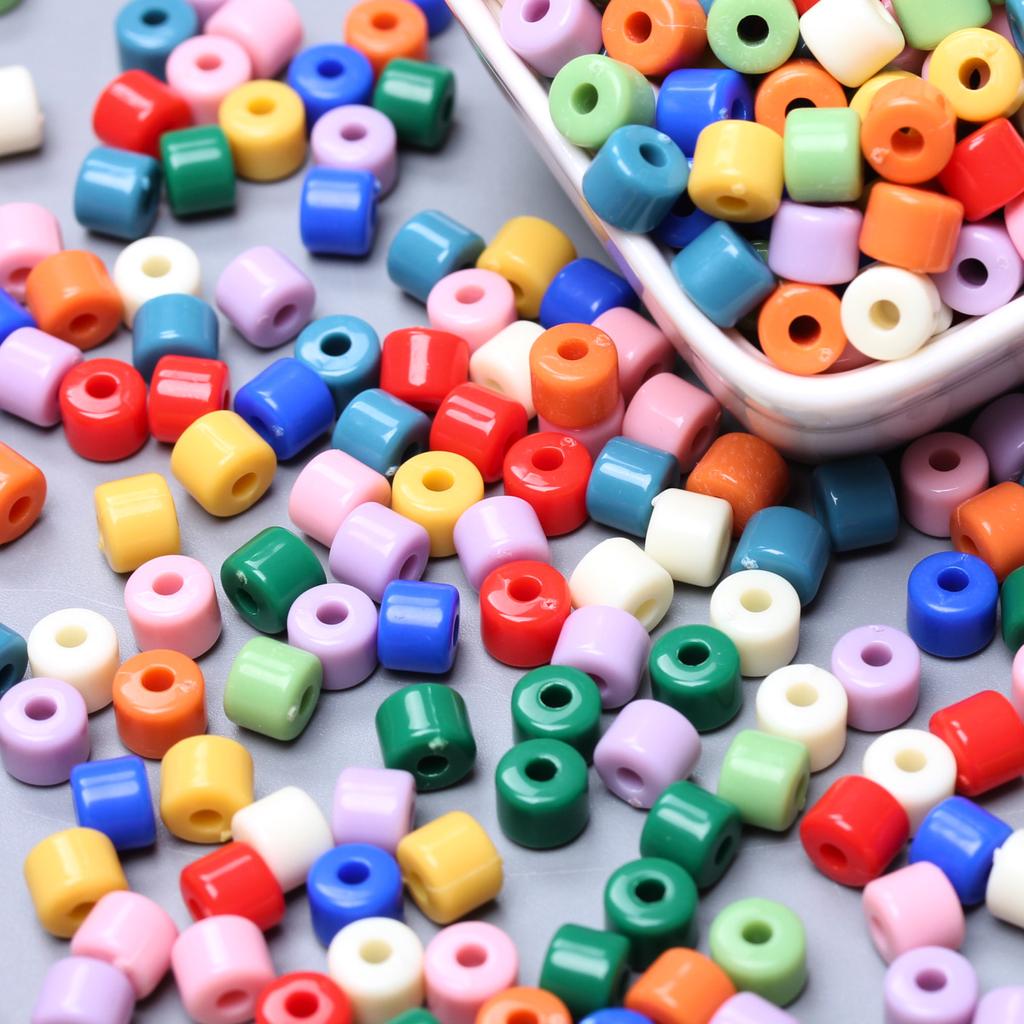 6,5 мм 100 шт. кремового цвета акриловые цилиндрические бусины для изготовления ювелирных изделий своими руками брелок серьги ожерелье браслет модные материалы аксессуары