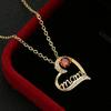 Gold Tone Multi Zircon Heart Pendant Necklace Elegant Versatile Gift For Mom On Mothers Day