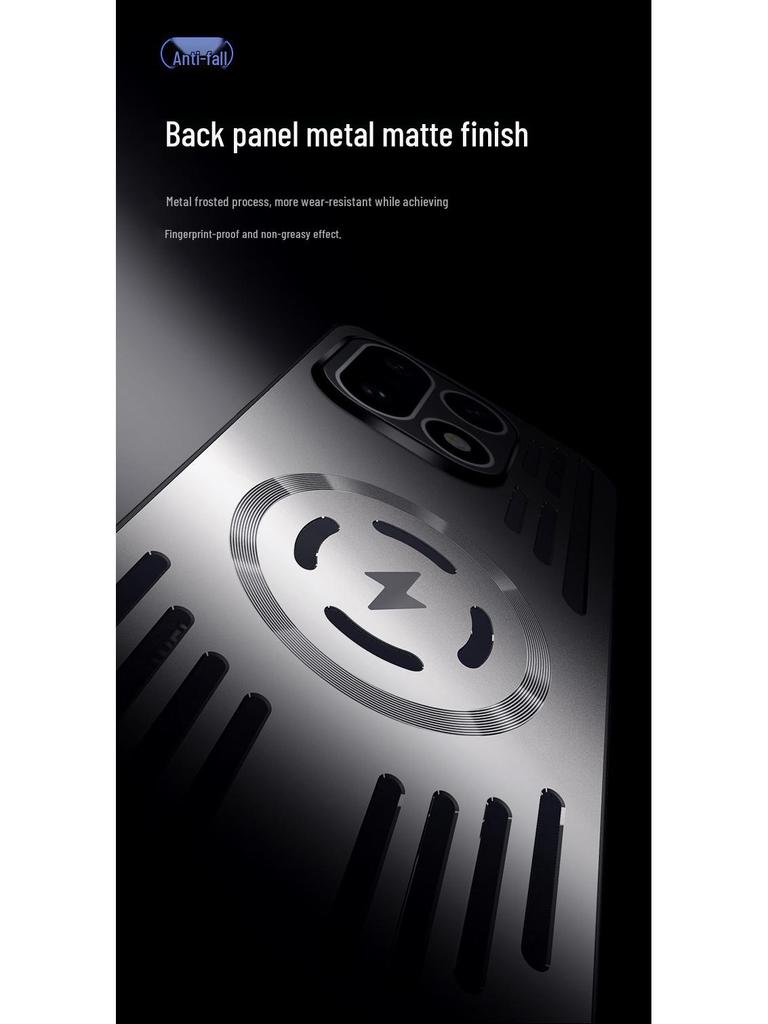 Противоударный чехол-подушка для OnePlus 15: Ледяной алюминий, Магнитное рассеивание тепла, Матовый металл, Легкий.