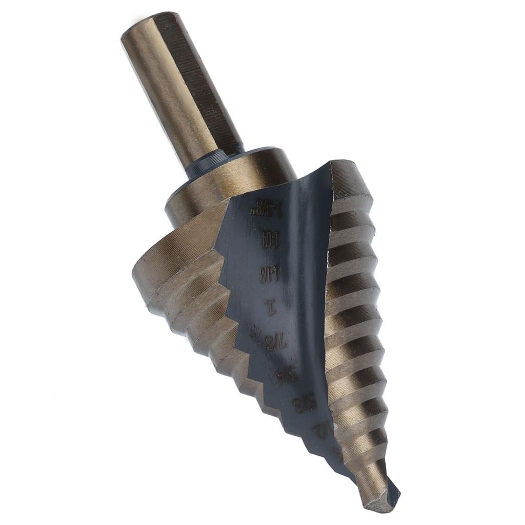 Spiral Step Drill Bit 10 Size Dark Yellow High Speed Steel Grooved Stepped Drills Bits