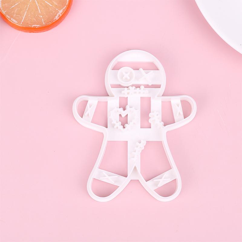 1 шт. Рождественские формочки для печенья в виде пряничного человечка, пластиковые мультяшные, с пресс-формой для печенья, шоколада, инструменты для украшения торта