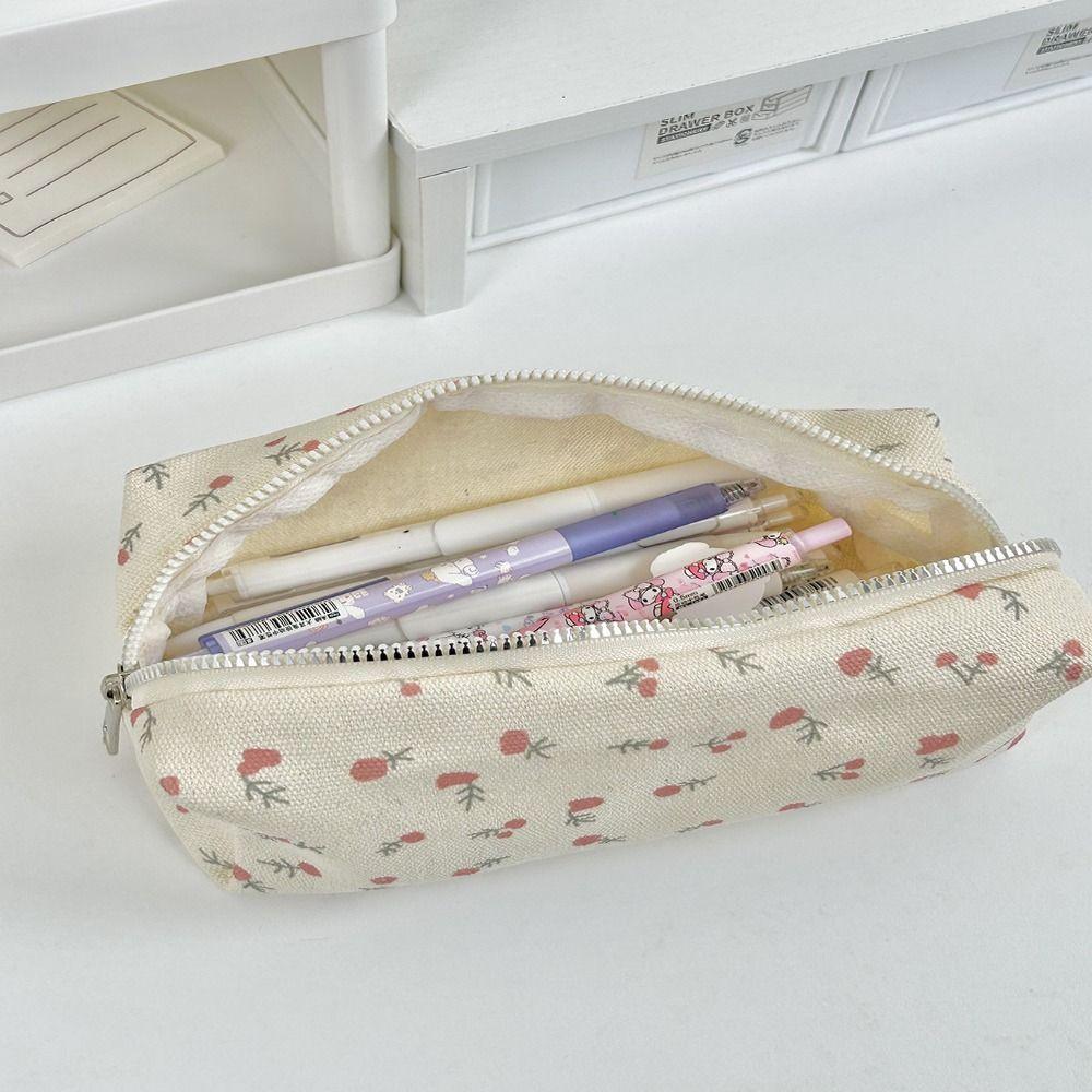 Multifunctional Pen Bag Floral Print Pencil Case High Quality Stationery Bag  Students