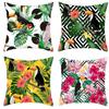 Home Decor Tropical Toucans & Floral Patterned Pillow Covers Pattern Cushion Cover Suitable for Sofa Bedroom Car Pillow Cover
