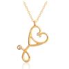 Heart ECG Women Chain Nurse Charm Pendant Necklace Jewelry Stethoscope