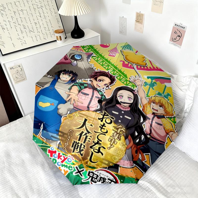 Japanese-style cartoon Demon Slayer Kamado Tanjiro & Kamado Nezuko umbrella including home travel and outdoor activities Multi functional umbrella 16