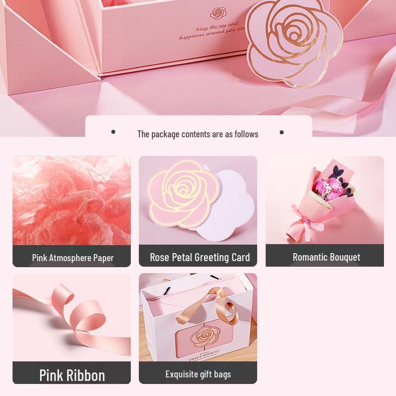 Элегантная розовая подарочная коробка для женщин - Идеально подходит для дней рождения, помады, духов и сюрпризов высокого класса
