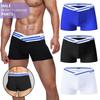 Модные мужские боксеры с V-образным ремнем и заниженной талией, с U-образным вырезом, боксерские шорты, мужское нижнее белье, спортивные, фитнес-дышащие трусы