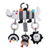 Подвесная игрушка для детской коляски, черно-белый колокольчик, съемная мягкая игрушка в виде милого животного, подвесная погремушка