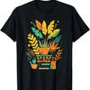 Artistic Potted Plant Pattern Design - Nature & Wildlife Art T-Shirt