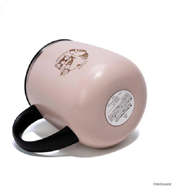 mofusand Stainless steel mug with lid SHORT ( Pink ) Japan NEW
