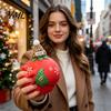 Holiday Celebration Party Supplies Christmas Tomato Bear Squeeze Toy for Stress Relief, Cute TPR Decompression Relief Toys Adults Figure with Festive