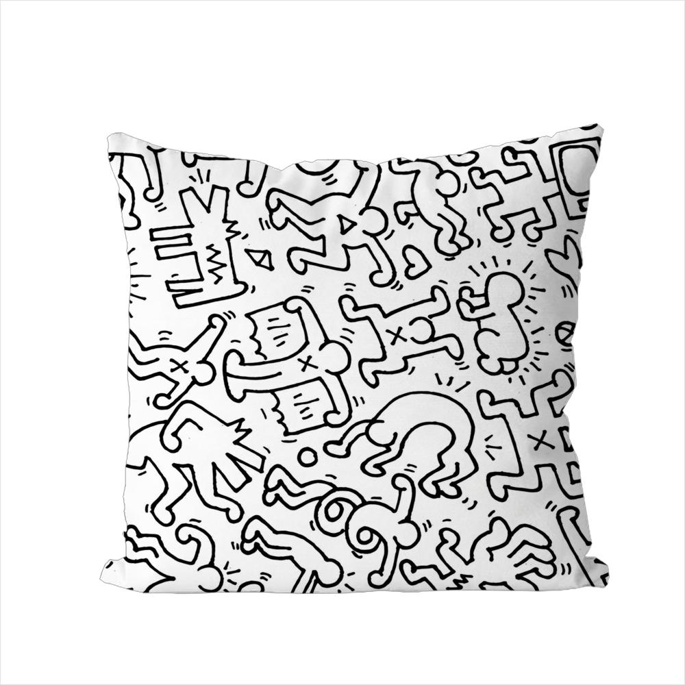 ART KKeith HHaring Pillow Case For Car Sofa Decorative Home Doublesided Print Plush Square Throw Pillow Cushion Cover