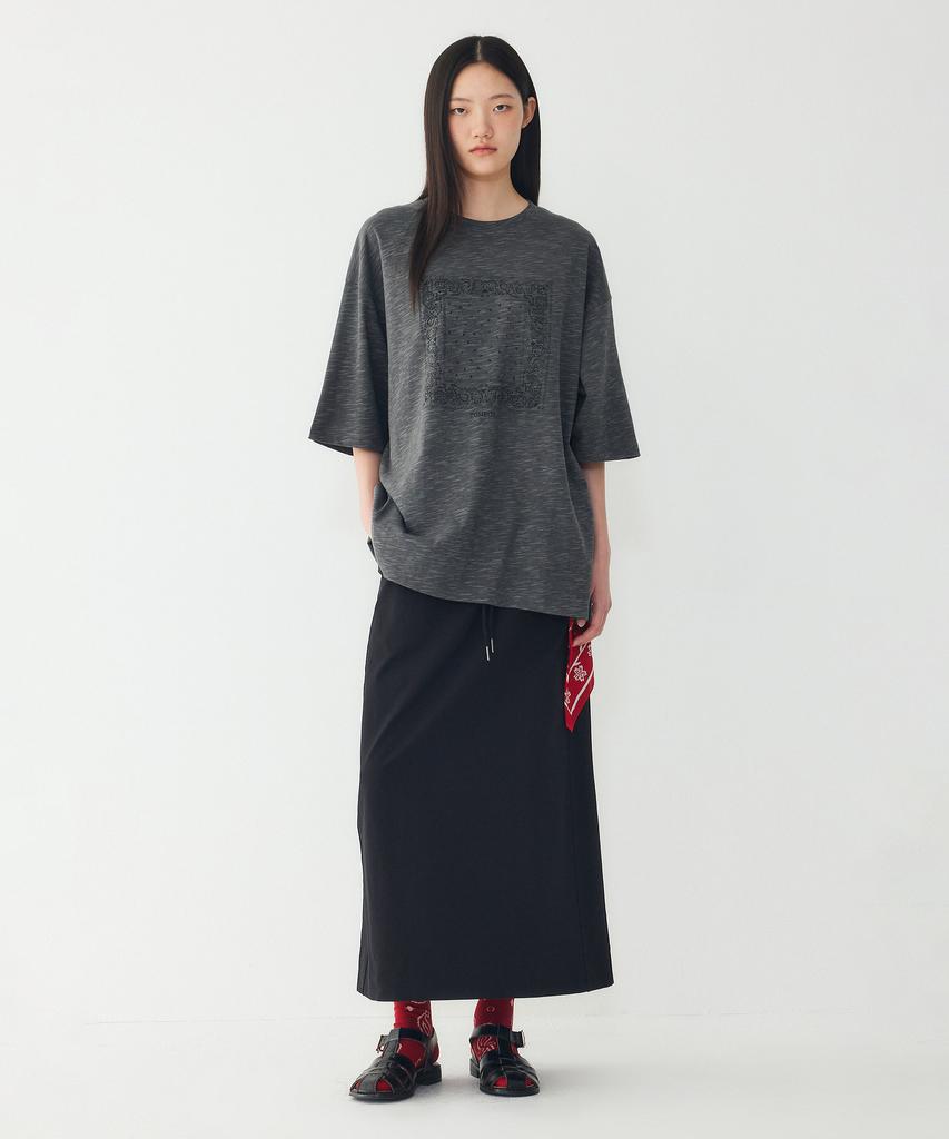 STUDIO TOMBOY Bandana Graphic Motif Short Sleeve T-Shirt_Charcoal 91F6222787