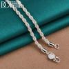 Silver 16-24 Inch 4mm Twist Necklace Fashion Jewelry