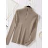 Women Fashion Solid Knitted Sweaters Vintage Long Sleeve Zip-up Basic Half Turtleneck Sweater Female Pullovers Chic Casual Tops