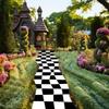 VIKAMA Fairyland Runner Carpet - Black and White Checkered Outdoor Wedding Birthday Party Decorative Carpet