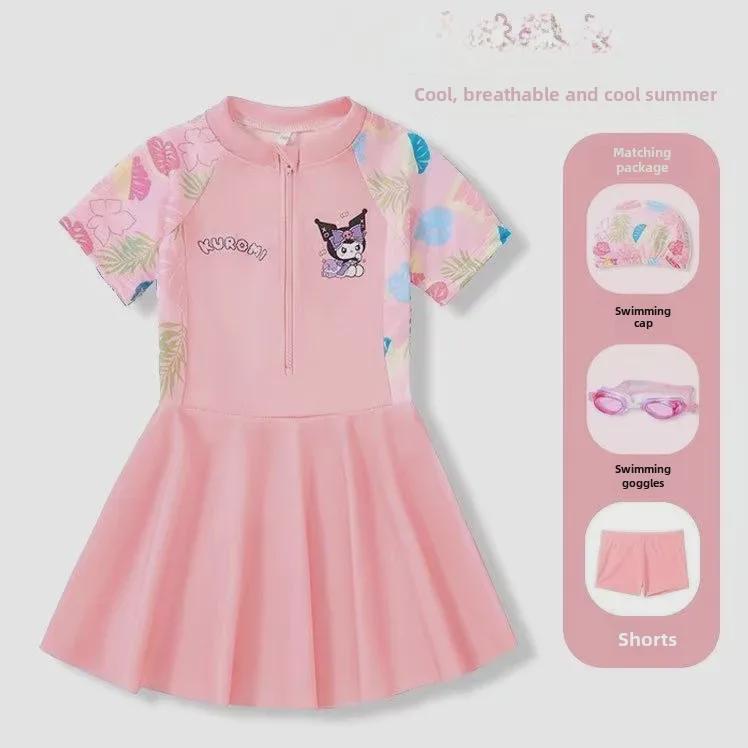 Слитный солнцезащитный купальник для девочек Kulomi 2024 года для лета и горячих источников