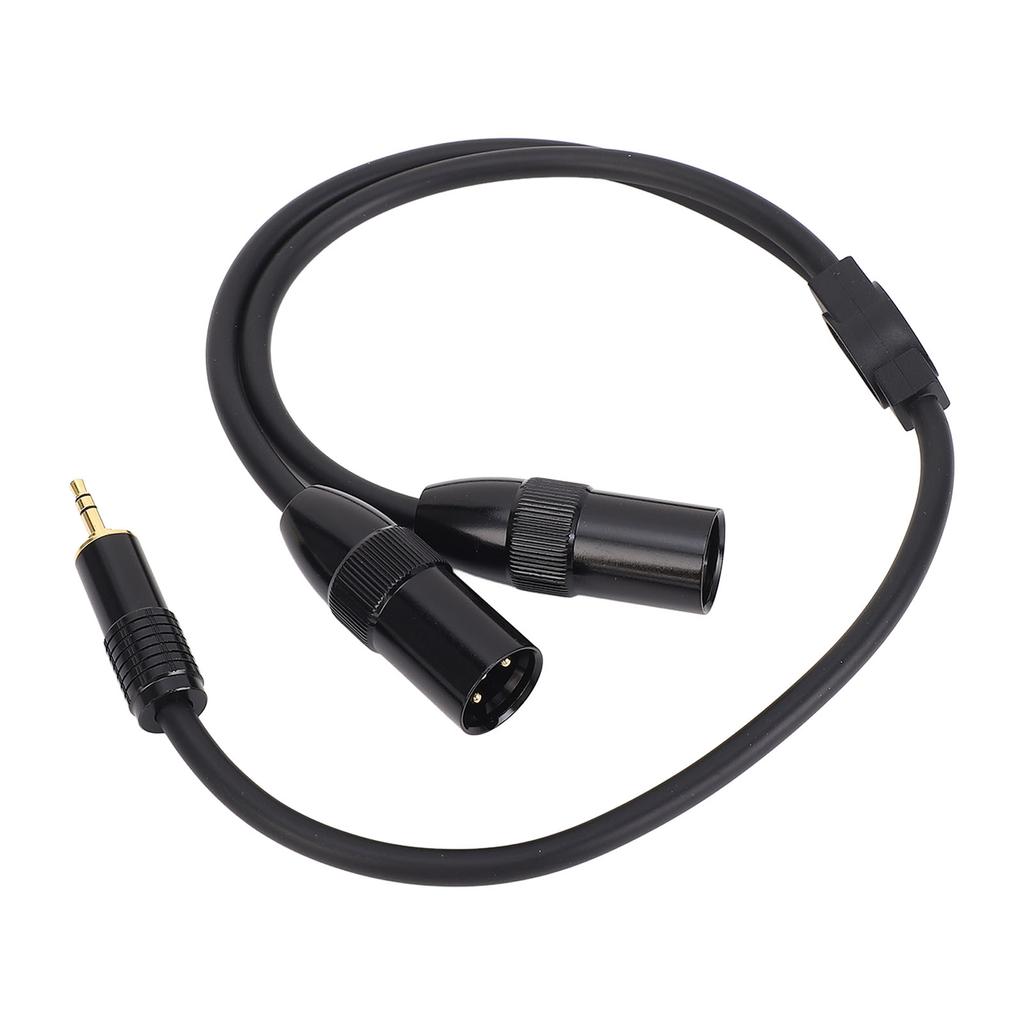 Dual XLR Male to 1 8in TRS Stereo Y Splitter Cable 1.6ft 3.5mm for Portable Media Player Laptop Mixer