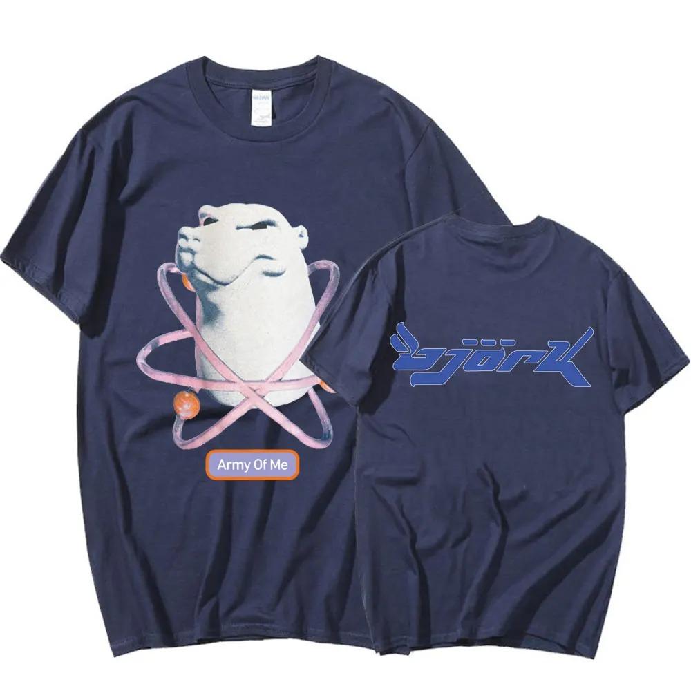 90-е Певица Бьорк Army of Me Медведь Музыкальный Альбом Футболка Мода Повседневная Футболка с Коротким Рукавом Мужская Женская Хип-Хоп Оверсайз Мужская Футболка