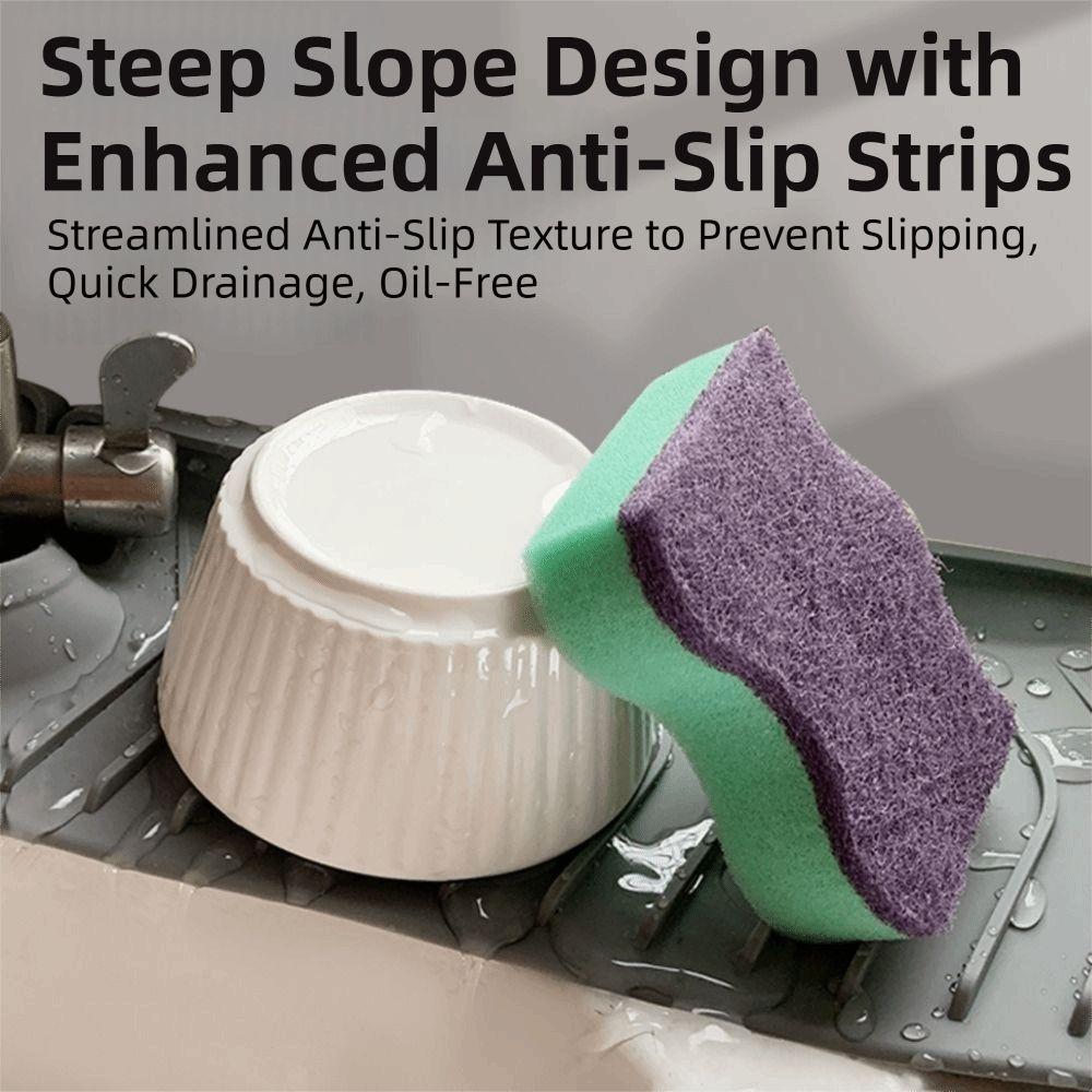 Quick Dry Silicone Splash Guard Reusable Sink Splash Mat Faucet Splash Catcher  Behind Faucet