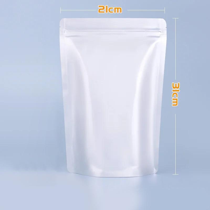 50 шт. Серебристый цвет, многоразовая сумка из алюминиевой фольги, матовая стоячая сумка для упаковки пищевых продуктов, самозакрывающиеся пластиковые пакеты на молнии с широким дном