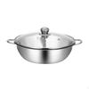 Casserole Cooking Utensils Double Sided Stainless Steel Slotted with Lid Party Camping Home Kitchen