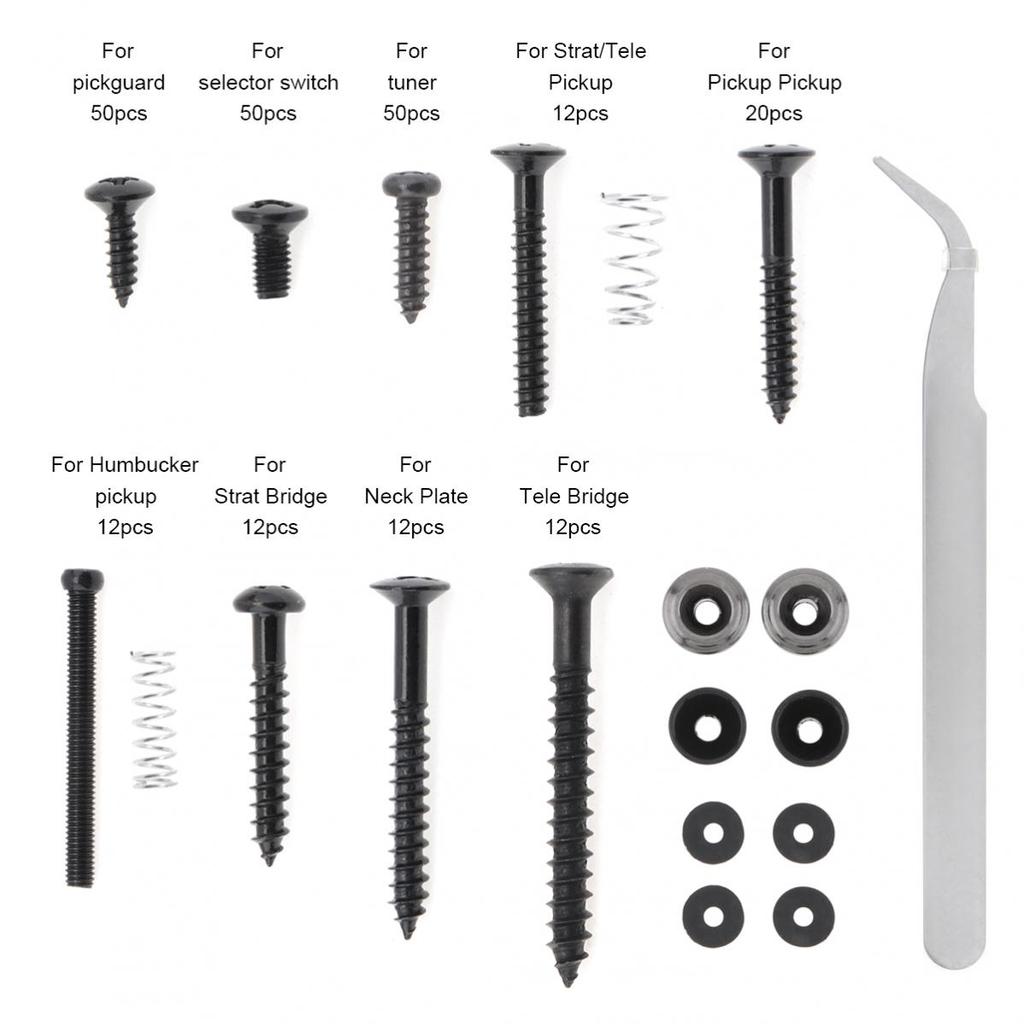 Комплект винтов для гитары, 235 шт., пластина для моста, кольцо для звукоснимателя, винт для накладки, аксессуары, пригодные для ST TL, гитарный звукосниматель, мост