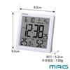 MAG Alarm Clock Desk Digital Thermometer Hygrometer Thermo-Hygrometer Calendar Electronic Sound Snooze Light White Cassini T-726 WH-Z Noah Seimitsu